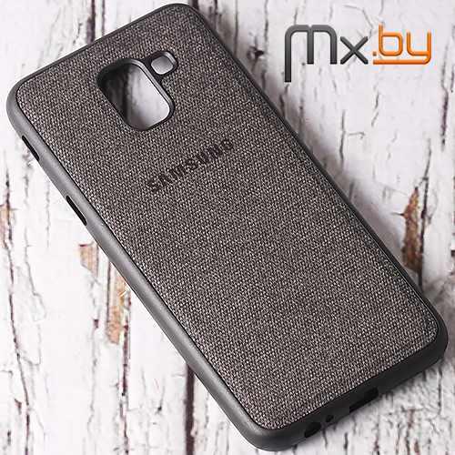 Чехол для Samsung Galaxy J6 2018 накладка (бампер) силиконовый Denim Cover темно-серый - фото 1 - id-p176884566