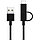 USB кабель ZMI 2 в 1 Type-C + MicroUSB для зарядки и синхронизации, длина 30 см (Черный), фото 2