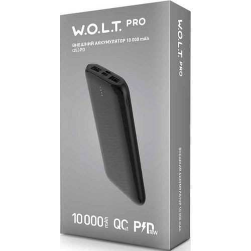 Аккумулятор внешний W.O.L.T. Q53PD 10000 mAh (Черный) - фото 3 - id-p176888298