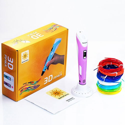 3D-ручка SamoTamo с LCD дисплеем + 27 метров пластика + (фиолетовая) - фото 1 - id-p176890126