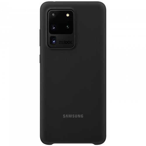 Чехол для Galaxy S20 Ultra накладка (бампер) Samsung Silicone Cover (EF-PG988TBEGRU) черный - фото 1 - id-p158671813