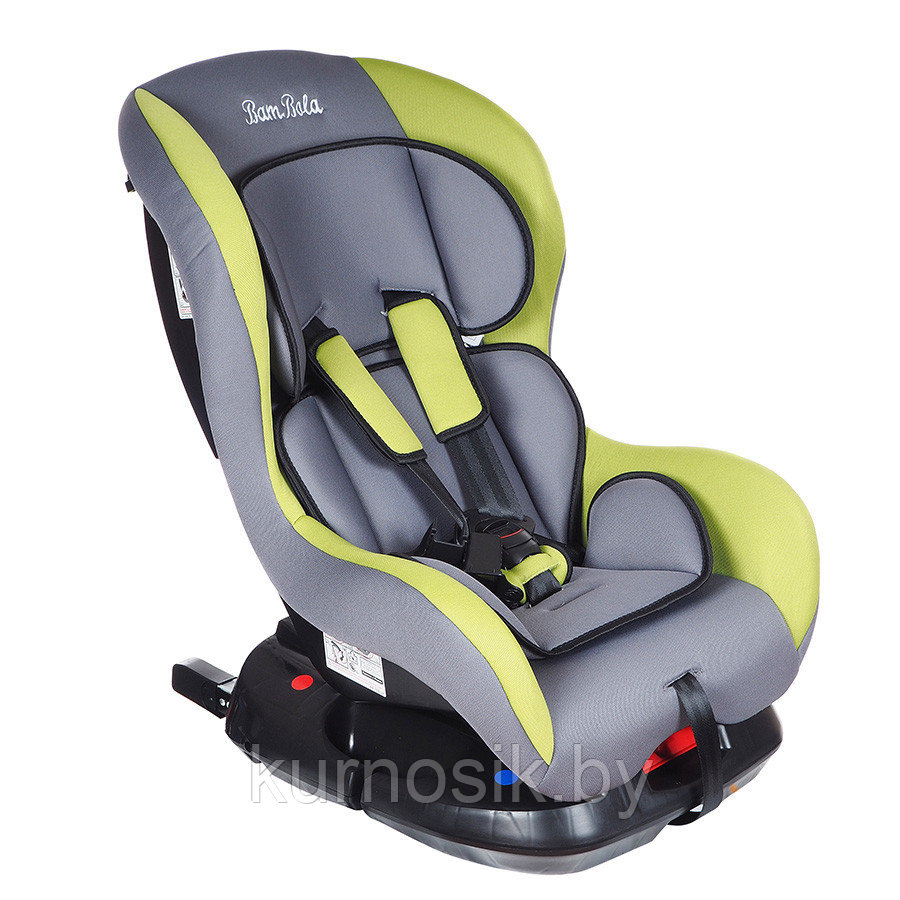 Автокресло BAMBOLA 0-18 кг BAMBINO ISOFIX (от рождения до 4 лет) (серый-зеленый)