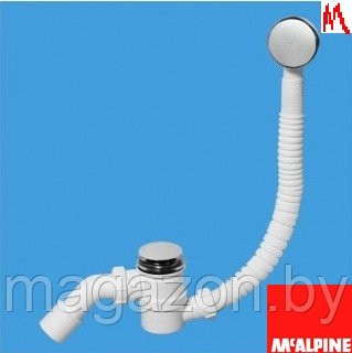 Сифон для ванны McAlpine MRB11-WH klick-klack, верхняя прочистка, белый - фото 1 - id-p176896504