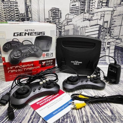Игровая приставка Retro Genesis 8 Bit Junior, AV кабель, 2 проводн. джойст., 300 игр, черная