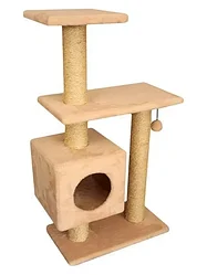 Cat House Игровой комплекс "Буран" бежевый (мех+сизаль), 106 см