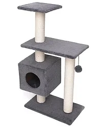 Cat House Игровой комплекс "Буран" серый (мех+джут), 106 см