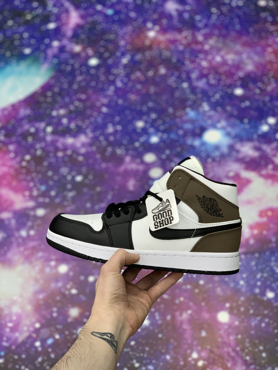Кроссовки Air Jordan 1 Black White Brown
