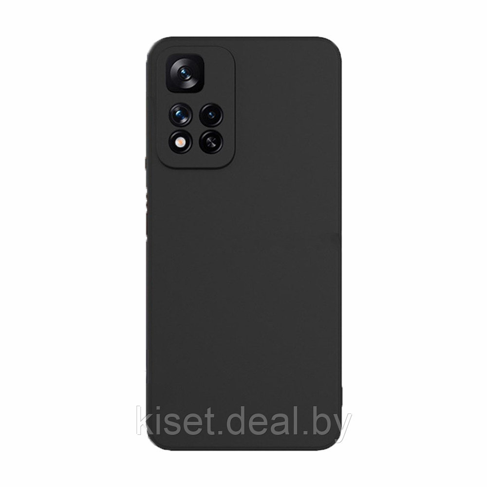 Soft-touch бампер Silicone Cover для Xiaomi Redmi Note 11T 5G / Poco M4 Pro 5G черный с закрытым низом - фото 1 - id-p176951659