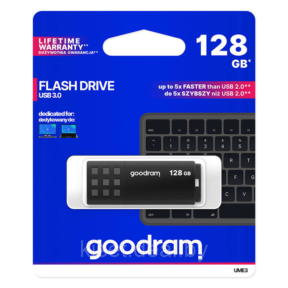 Флешка USB 3.0 Flash GOODRAM UME3 128GB черный - фото 1 - id-p176955950