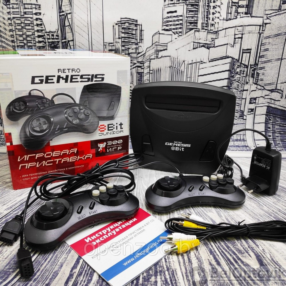 Игровая приставка Retro Genesis 8 Bit Junior, AV кабель, 2 проводн. джойст., 300 игр, черная - фото 9 - id-p176960189