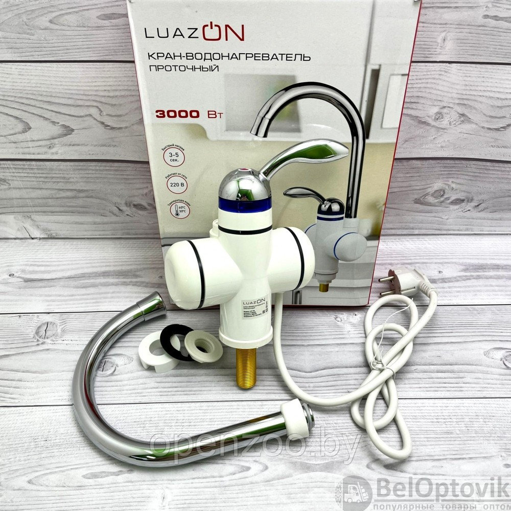 Кран-водонагреватель LuazON LHT-02, проточный, 3 кВт, 220 В, белый - фото 10 - id-p176960192