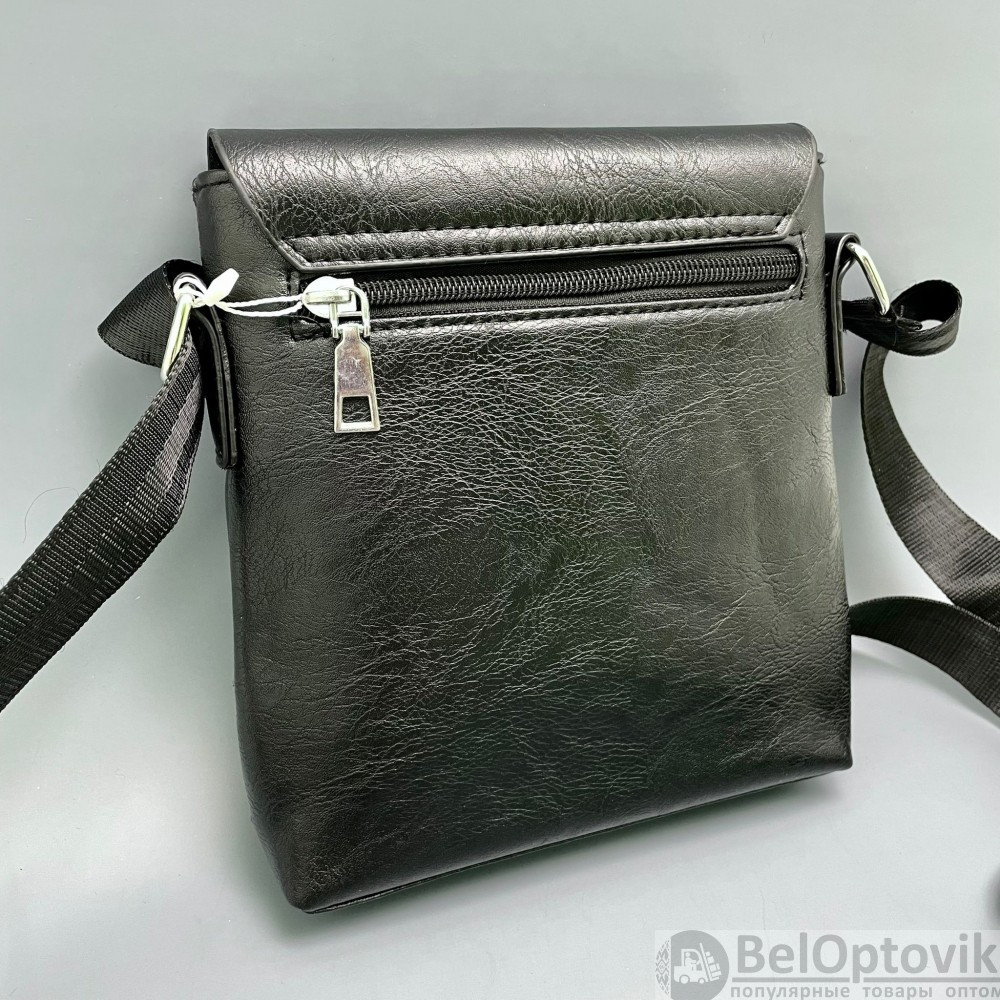 Мужская сумка (планшет), 18523 см, отд. на молнии, наружный карман, длинный ремень, цв.черный - фото 5 - id-p176960724