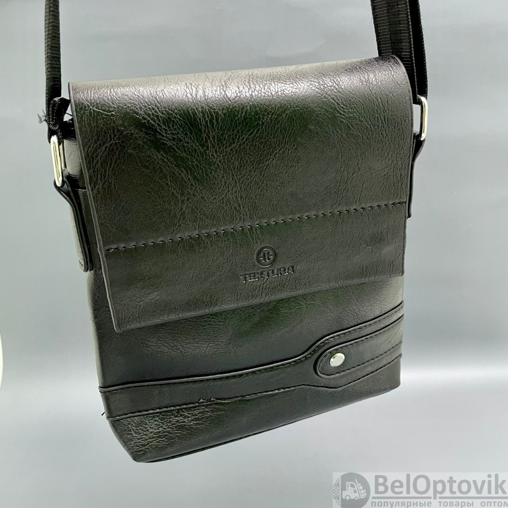 Мужская сумка (планшет), 18523 см, отд. на молнии, наружный карман, длинный ремень, цв.черный - фото 9 - id-p176960724