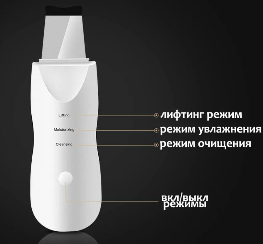 Ультразвуковой аппарат для пилинга и лифтинга с функцией увлажнения Sonic Skin Scrubber (3 режима работы, две - фото 9 - id-p176973176