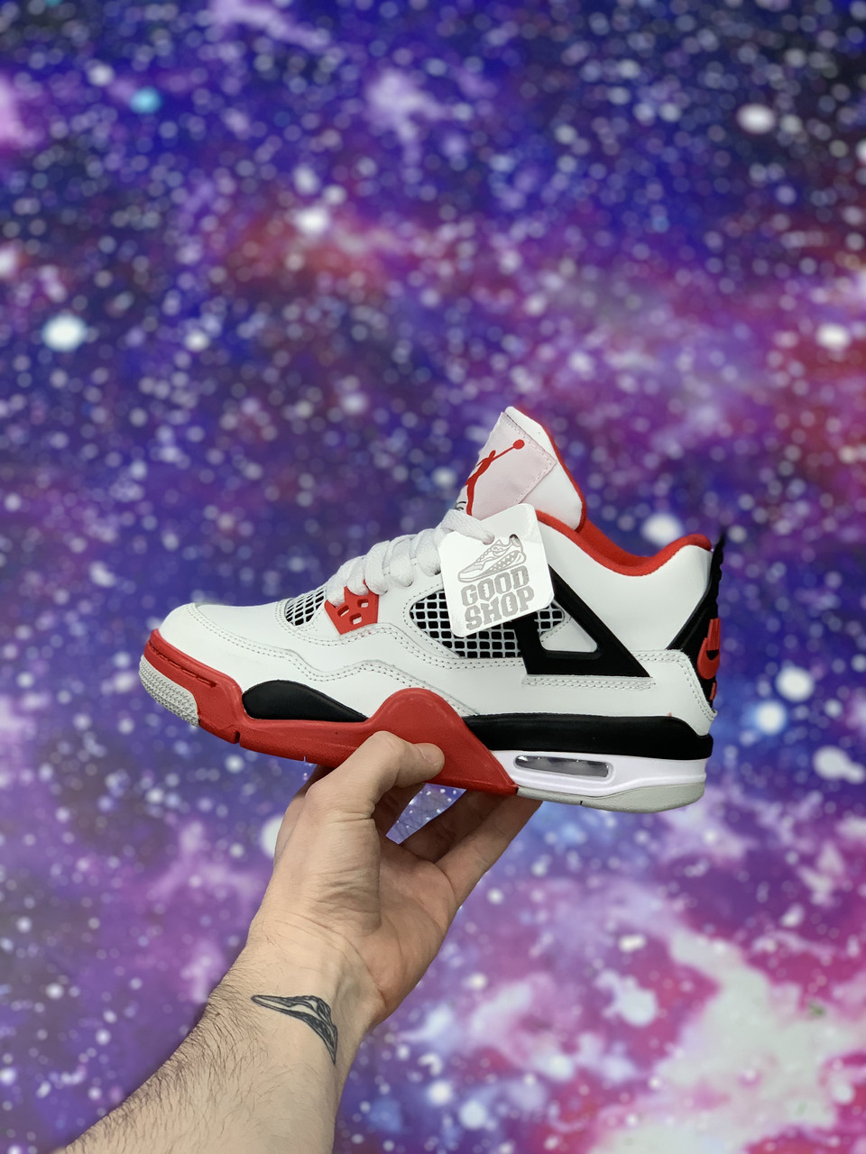 Кроссовки Jordan 4 Retro White Red Black