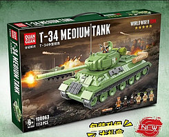 Конструктор Советский средний танк Т-34, 100063, 1113 дет., аналог LEGO (Лего)