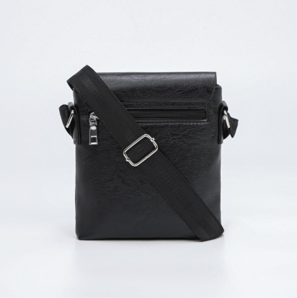 Мужская сумка (планшет), 18*5*23 см, отд. на молнии, наружный карман, длинный ремень, цв.черный - фото 4 - id-p176977891