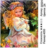 Картина по номерам Ангелочек с кроликом (Q2524) 40х50 см