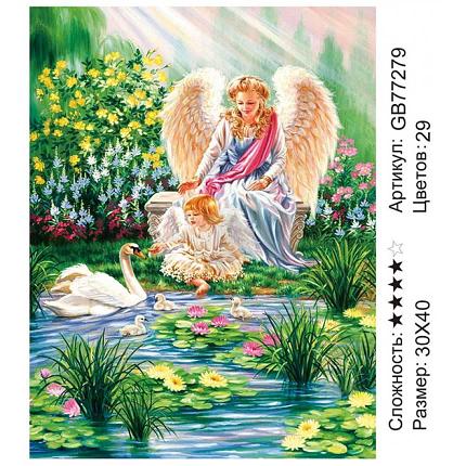 Картина стразами Ангел на пруду (GB77279) круглые стразы, фото 2