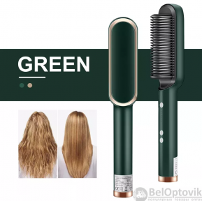 Электрическая расческа Выпрямитель Straight comb FH909 (выпрямление волос) Зеленая