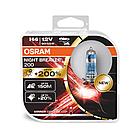 Автомобильные лампы H4 Osram Night Breaker +200% (комплект 2 шт) 64193NB200-HCB