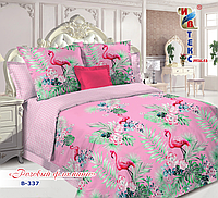 Комплект постельного белья 5 пр. поплин "Розовый фламинго", 100% хлопок в подарочной упаковке.