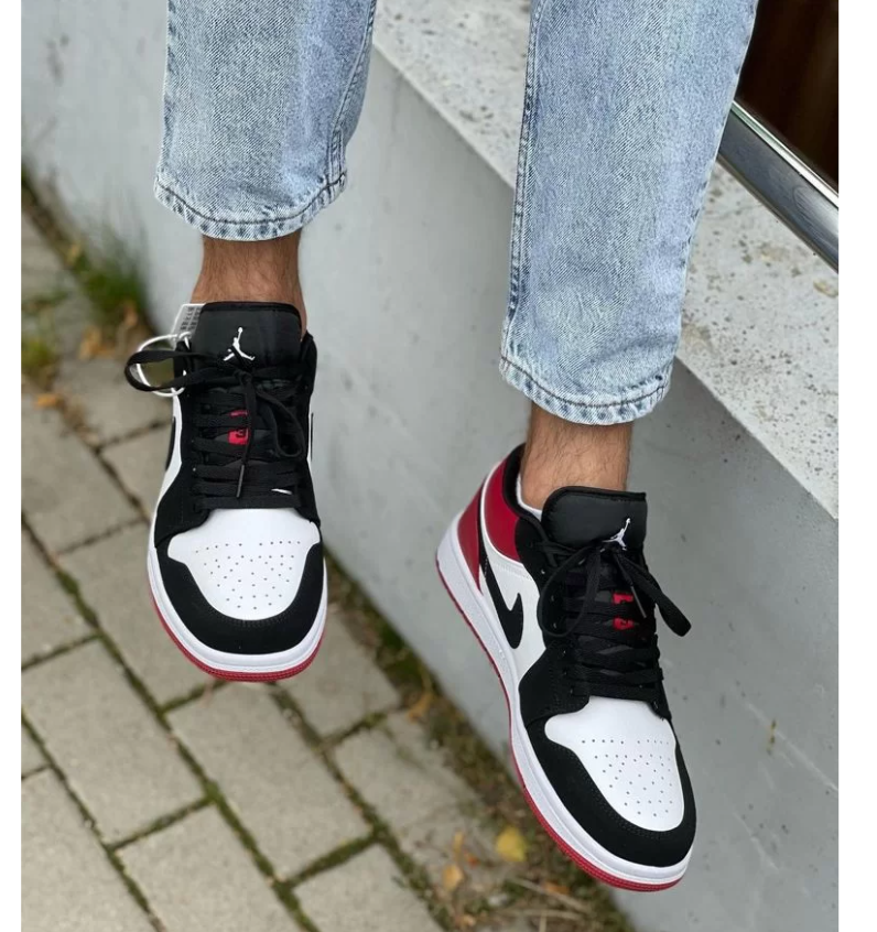 Кроссовки Nike Air Jordan 1 Low красно-черные - фото 5 - id-p177004482