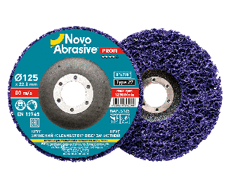 NOVOABRASIVE Круг шлифовальный из нетканного материала Clean&Strip disc 125мм, фиолетовый (PROFI), NAPCS125