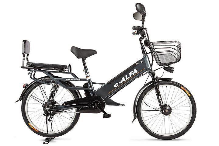 Электровелосипед Green City e-ALFA GL тёмно-серый - фото 1 - id-p177064562