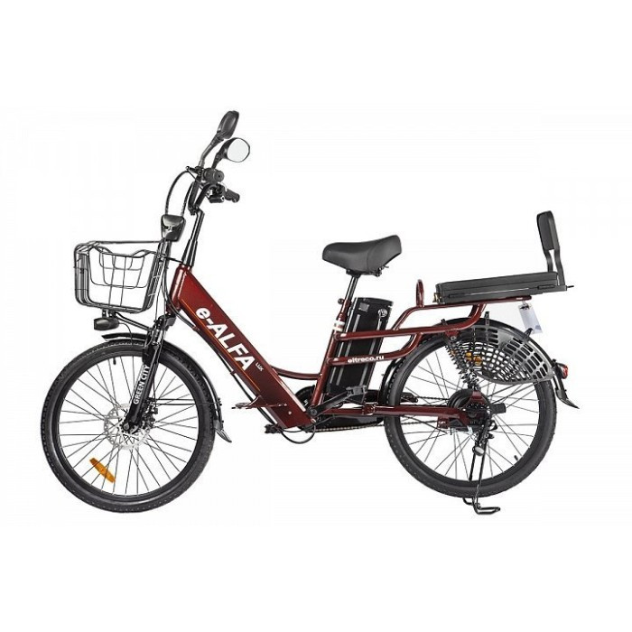Электровелосипед e-ALFA Lux Коричневый - фото 1 - id-p177064253