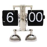Настольные ретро - часы с перекидным циферблатом Flip Clock черные с белыми цифрами на двух ножках перекидные, фото 2