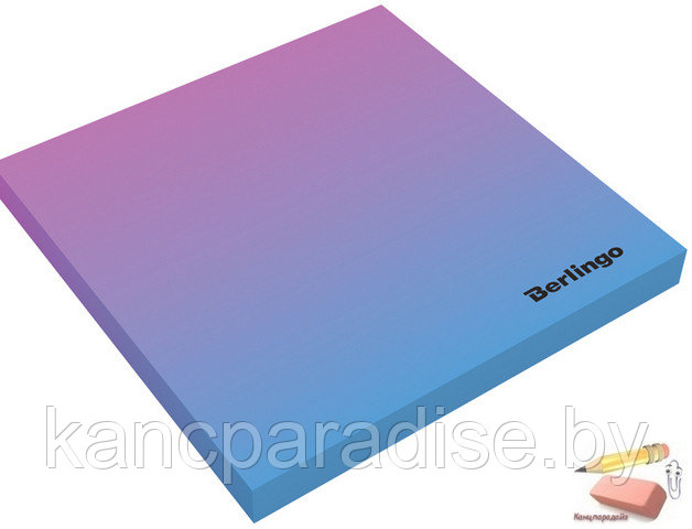Блок для записи декоративный на склейке Berlingo Radiance 85х85х20 мм., розовый/голубой, 200 листов - фото 1 - id-p177091380