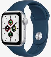 Apple Apple Watch SE GPS 40mm Silver Aluminum Case with Blue Sport Band (MKNY3)