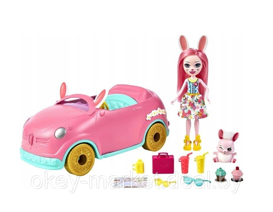 Игровой набор Mattel Enchantimals Машинка Бри Кроли с куклой и питомцем - фото 3 - id-p177110713