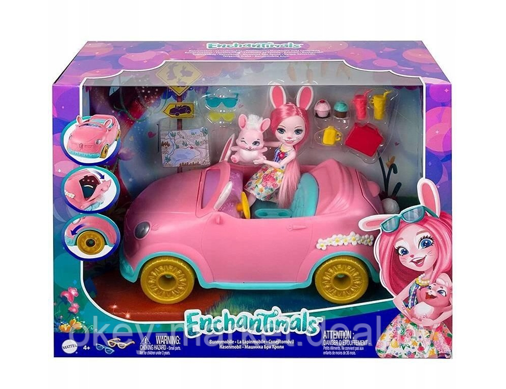 Игровой набор Mattel Enchantimals Машинка Бри Кроли с куклой и питомцем - фото 1 - id-p177110713