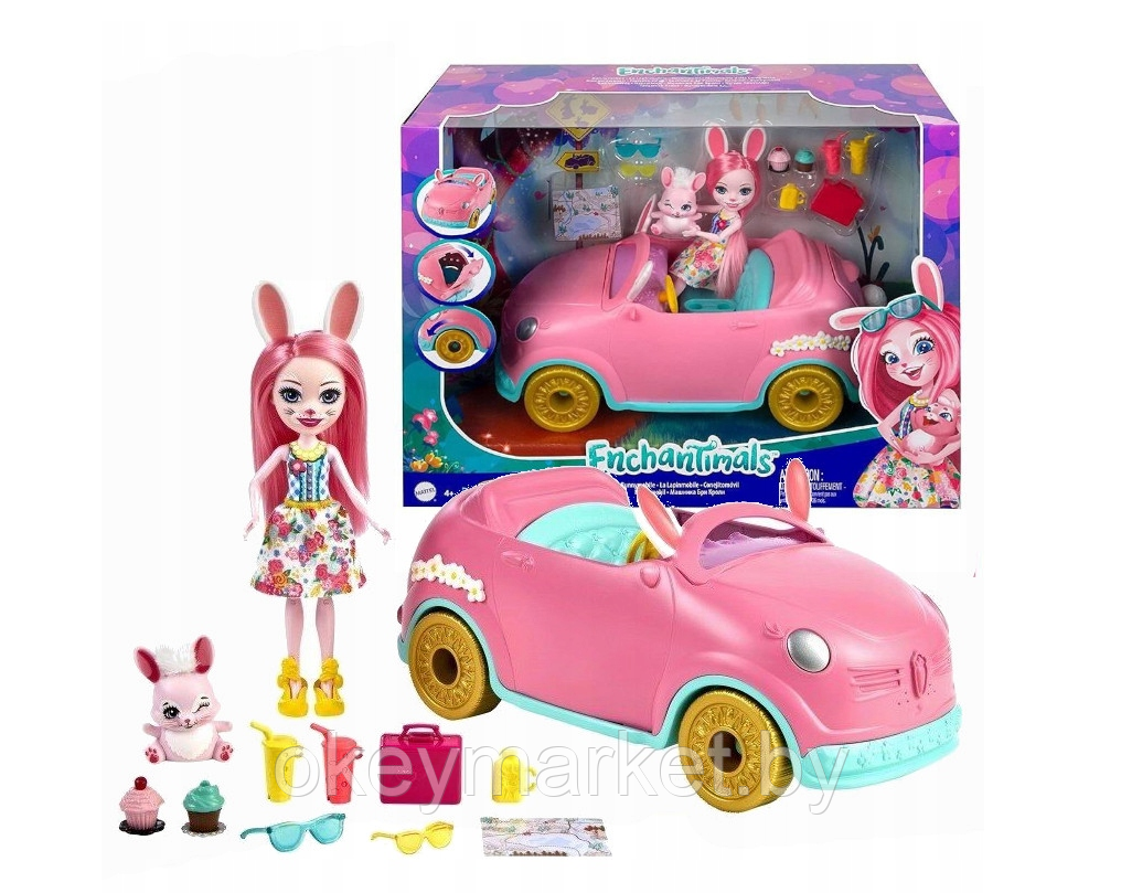 Набор игровой Enchantimals Автомобиль Бри Кроли с куклой и аксессуарами HCF85, фото 2