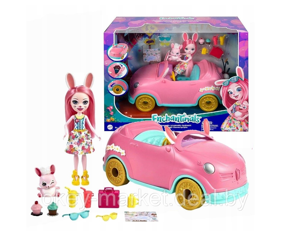 Игровой набор Mattel Enchantimals Машинка Бри Кроли с куклой и питомцем - фото 2 - id-p177110713