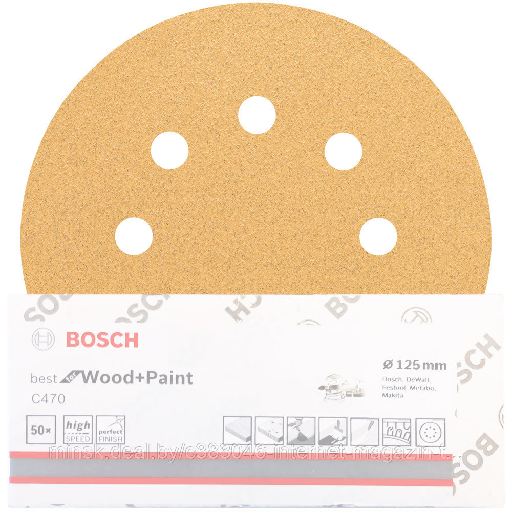 Шлифлист Best for Wood and Paint 125 мм Р120 BOSCH (2608607828) - фото 1 - id-p114591595