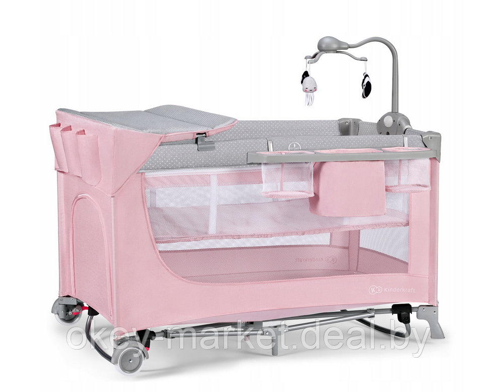 Детский манеж-кровать Kinderkraft Leody с аксессуарами для малышей - фото 3 - id-p177116354