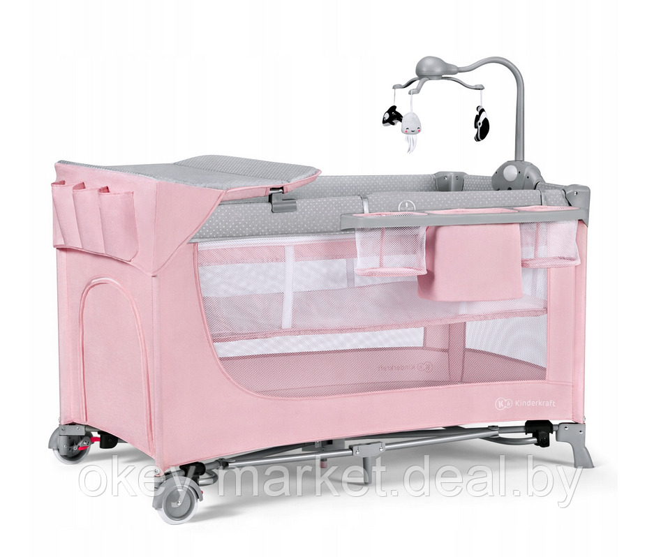 Детский манеж-кровать Kinderkraft Leody с аксессуарами для малышей - фото 5 - id-p177116354