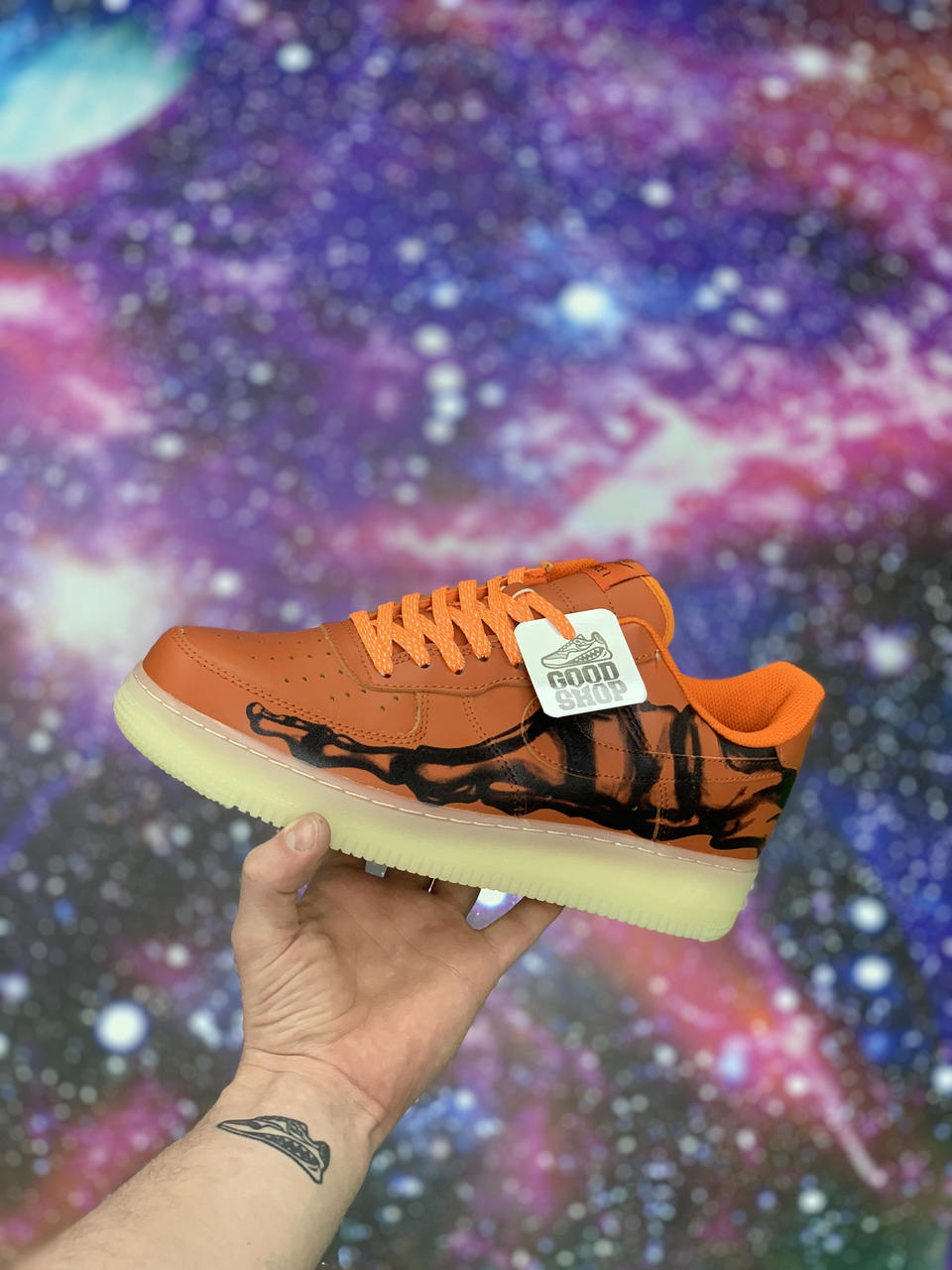 Кроссовки Nike Air Force 1 07 Skeleton Orange