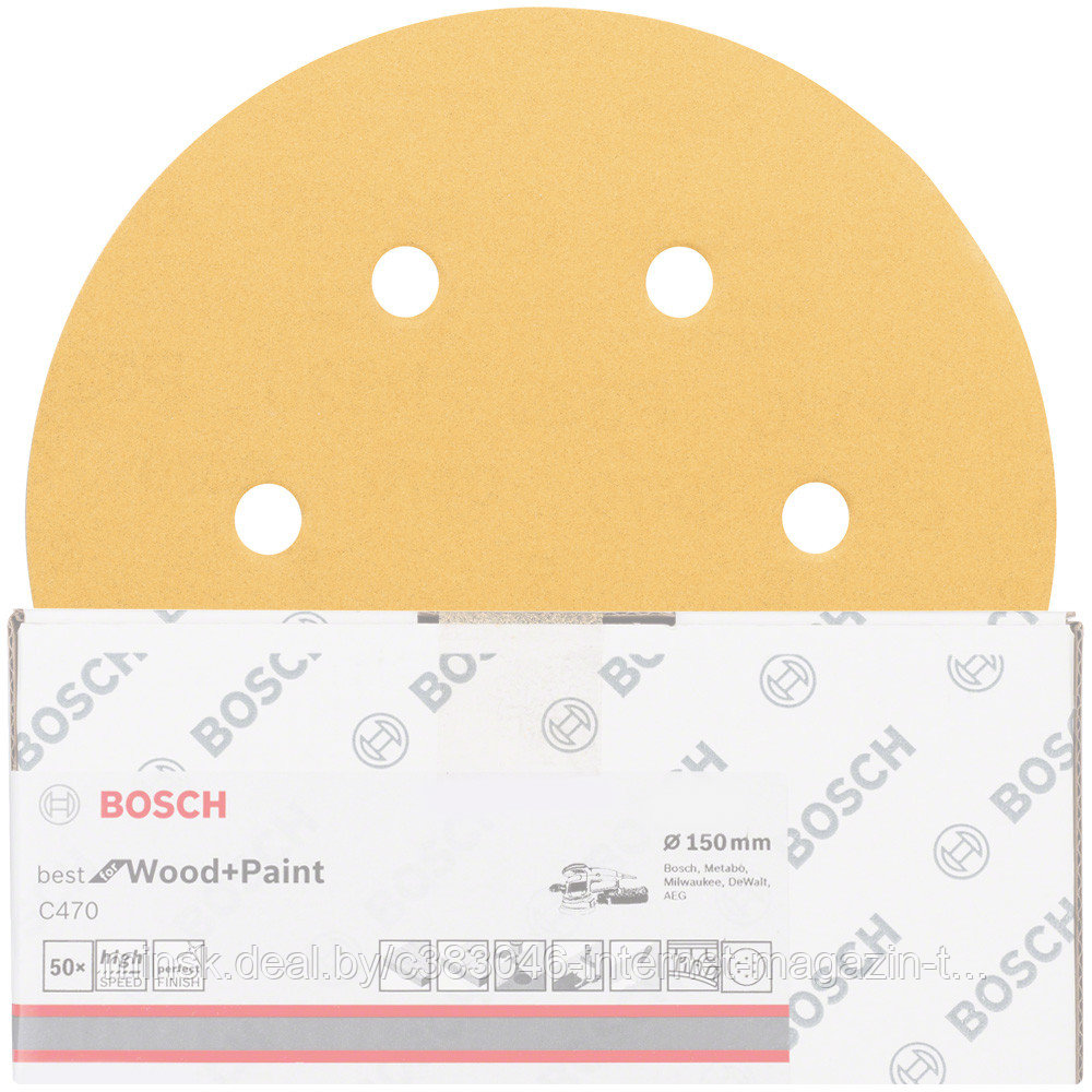 Шлифлист Best for Wood and Paint 150 мм Р180 BOSCH (2608607838) - фото 1 - id-p114591704