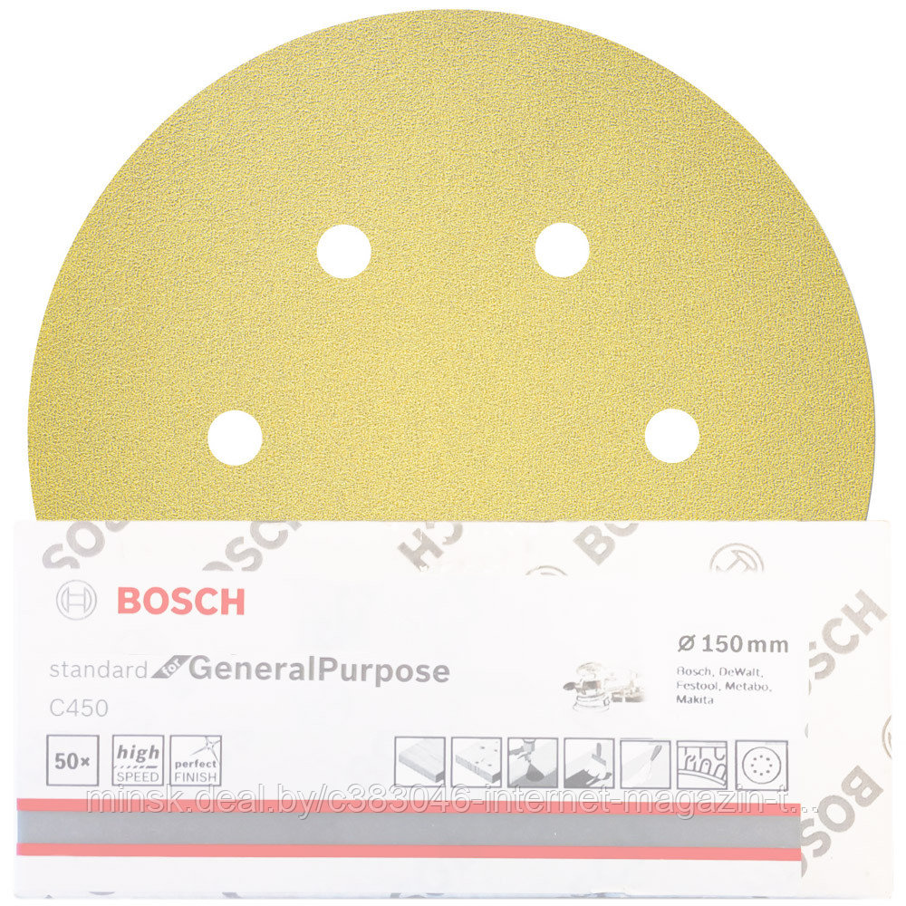 Шлифлист Standard for General Purpose 150 мм Р180 BOSCH (2608621727) - фото 1 - id-p114594520