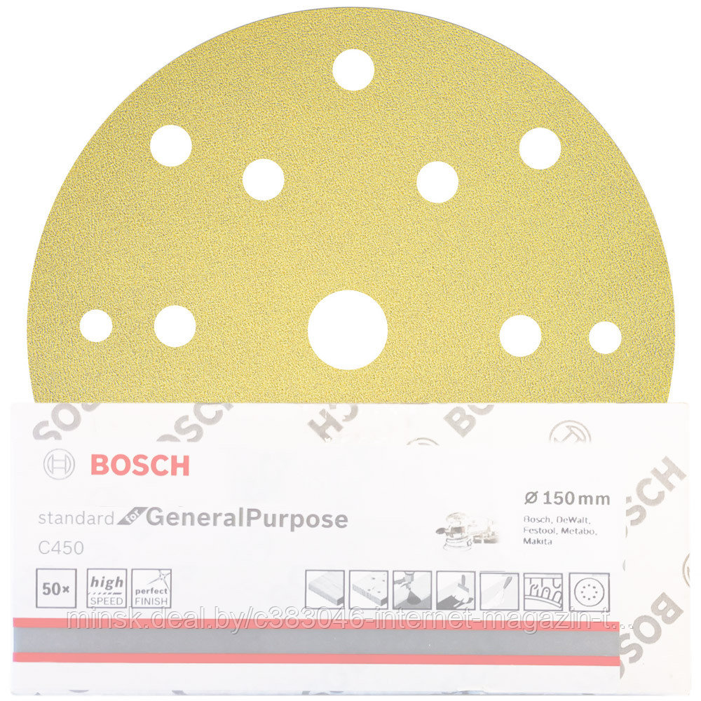 Шлифлист Standard for General Purpose 150 мм Р40 BOSCH (2608621730) - фото 1 - id-p114594523