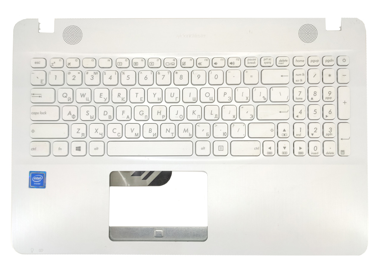 Верхняя часть корпуса (Palmrest) Asus VivoBook X541 с клавиатурой, белый