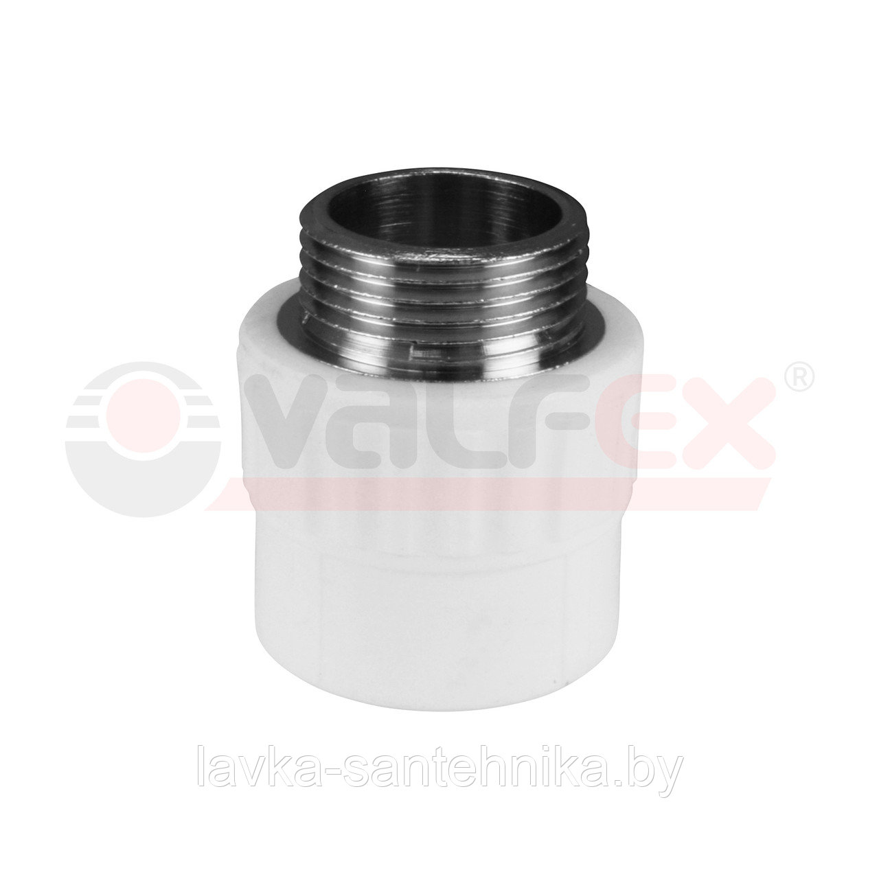 Муфта 25 мм x 1/2" с наружной резьбой комбинированная Valfex (цвет: серый)