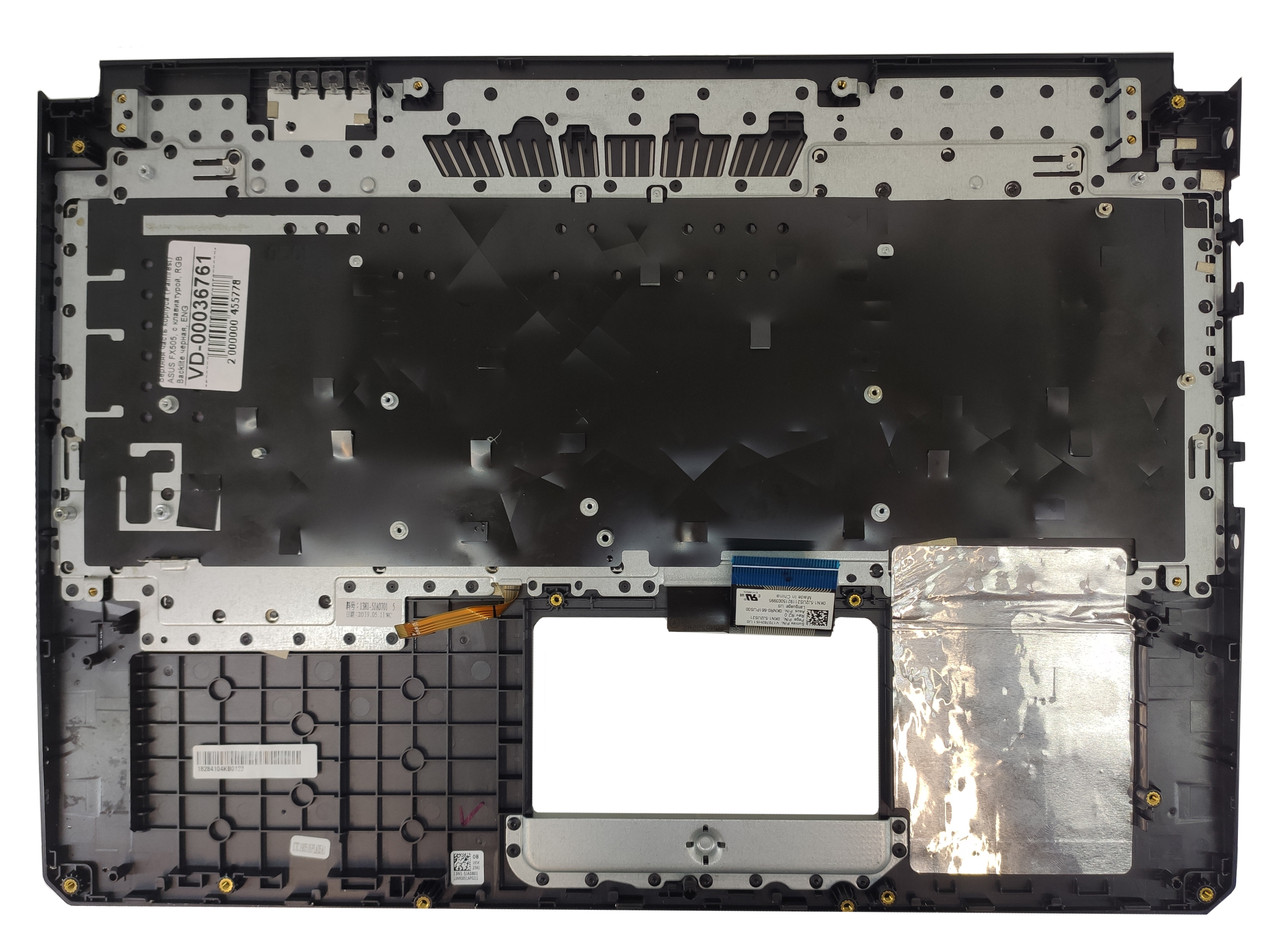 Верхняя часть корпуса (Palmrest) Asus TUF Gaming FX505 с клавиатурой, с RGB подсветкой, черный, ENG - фото 2 - id-p177165175