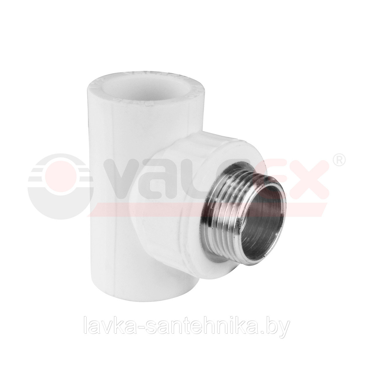 Тройник с наружной резьбой 20 мм x 1/2" полипропиленовый Valfex (цвет: серый)
