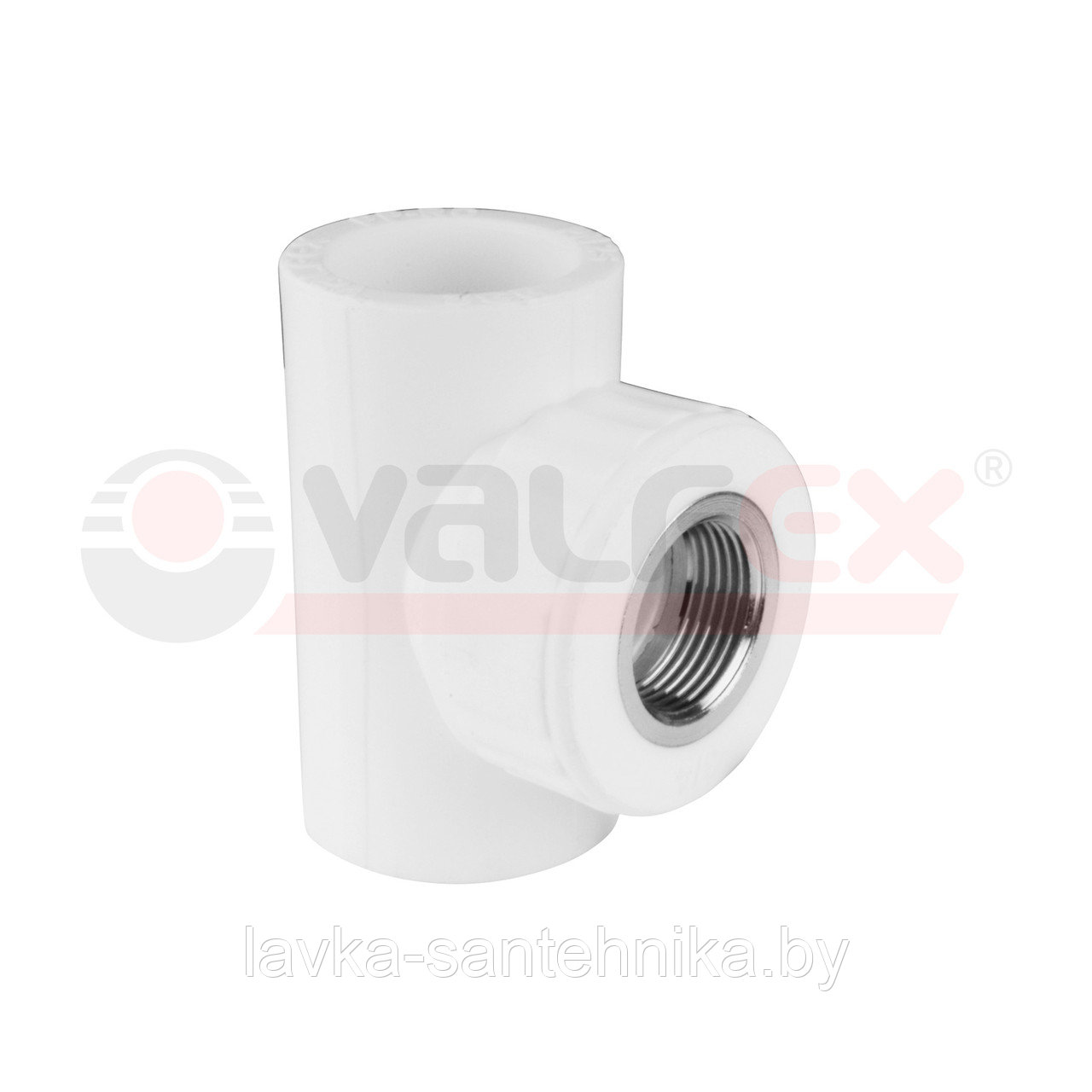 Тройник с внутренней резьбой 20 мм x 1/2" полипропиленовый Valfex (цвет: серый)