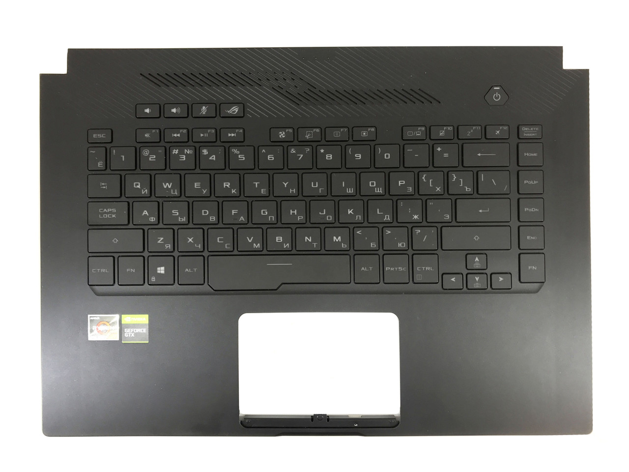 Верхняя часть корпуса (Palmrest) Asus ROG Zephyrus GA502 с клавиатурой, с подсветкой, черный - фото 1 - id-p176893059